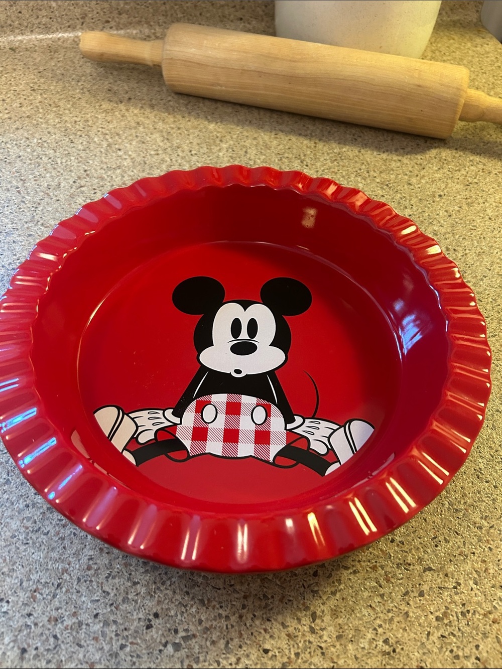Disney Mickey Mouse Ceramic Pie Dish Disney Logo Appears Unused